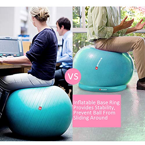 image for Sporus Exercise Ball Chair (65cm), Yoga Ball for Office and Fitness wi