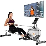 Rudergeräte Für Zuhause Klappbar - Magnetisches Rudergerät Klapp-Rudergerät mit Magnetischem Spannsystem, LED-Monitor, 4 kg Schwungmasse und 8 stufige Widerstandseinstellung für Fitness zu Hause