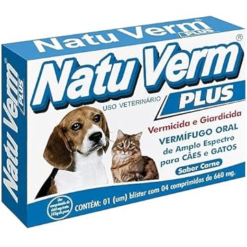 Natu Verm Plus Vermifugo Para Cães e Gatos 04 comp - VetBras
