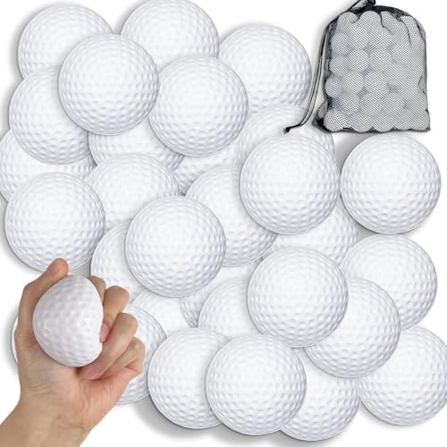BROWNKNOT 30 Pcs Golf Stress Balls Bulk 2.5 Inch Foam