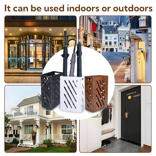 image for lokubond Brown Umbrella Stand for Entryway, Umbrella Holder with Remov