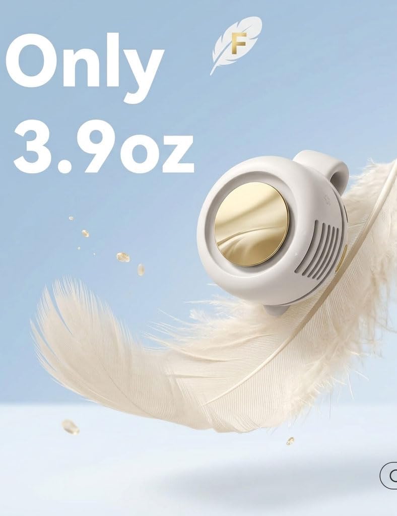 Portable Silent Mini Bladeless Electric Fan, 360° Rotatable Clip On Fan for Shirt & Waist, Adjustable 3-Speed Suspended Whirlwind Fans, for Outdoor & Travel & Office (Pink Green White)