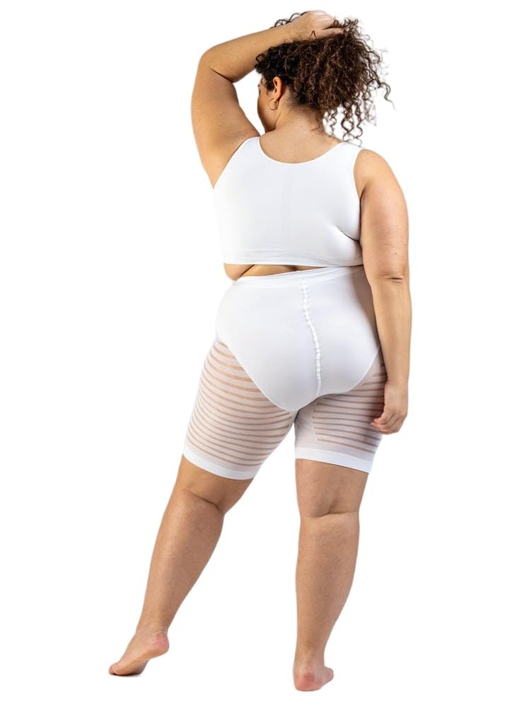 Plumpy Pantaloncini antisfregamento Donna, Pantaloncino Curvy, Taglie Forti Donna, in Tessuto Elastico, Dettagli Trasparenti, Lunghezza Regolabile