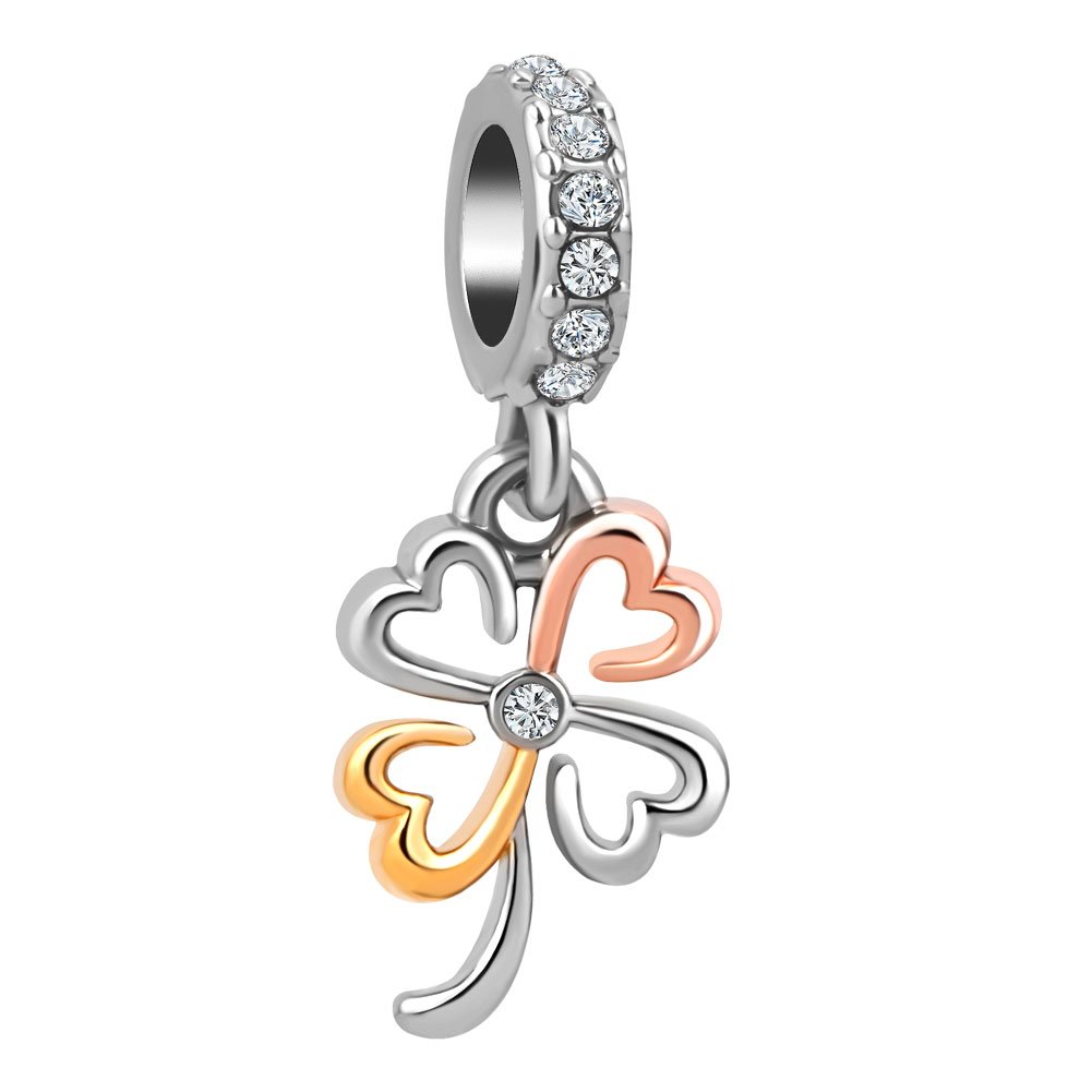 JewelryHouse Four-Leaf Lucky Clover Charm fit Snake Chain Bracelets