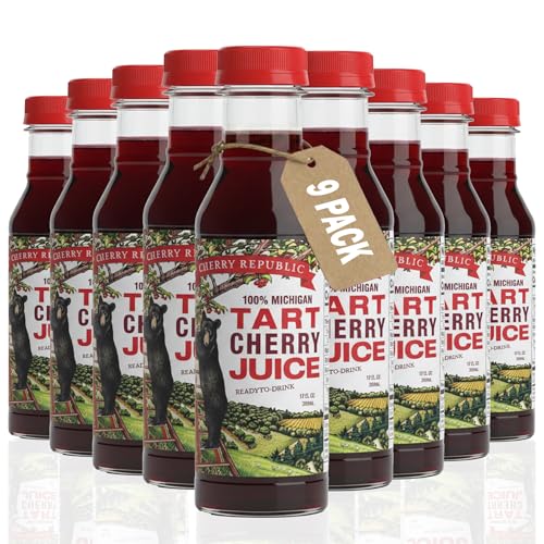 Cherry Republic 100% Montmorency Tart Cherry Juice 12 oz - Rich in Antioxidants, Non-GMO, Gluten-Free Pure Tart Flavor, Clean-Label, Juice from Michigan-Grown Cherries, Ready to Drink (Case of 9)