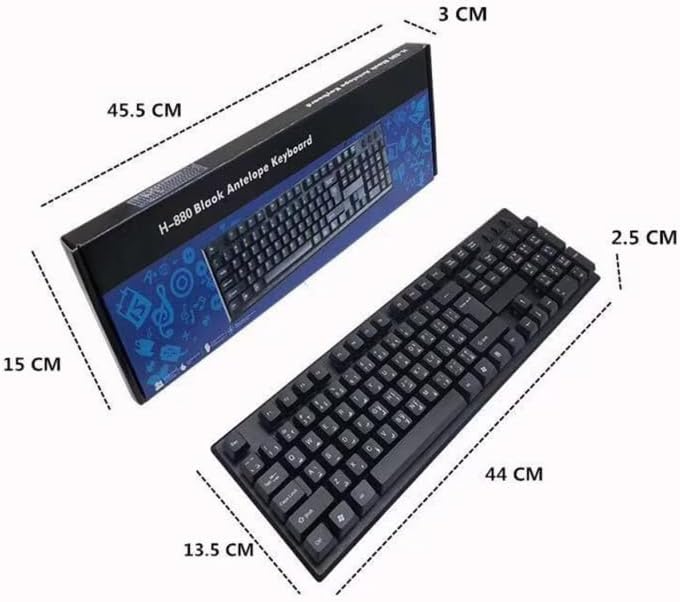 ARTIBETTER Wired USB Keyboard and Mouse Combo Arabic Letter Keyboard with Fast Response Mouse Full Size Computer Accessories for Home Office Daily Use image 3