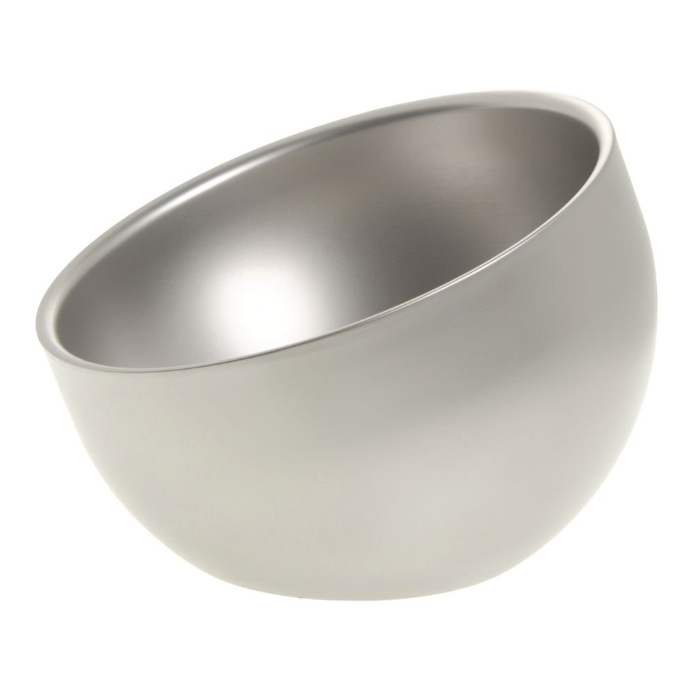 Serving Bowl with Bead Blast Finish Stainless Steel Finished Bowl Angled - 9 1/2 Dia x 5 1/4 H by HUBERT – Stainless Steel, Silver, Model CEDWB9.5-I-X