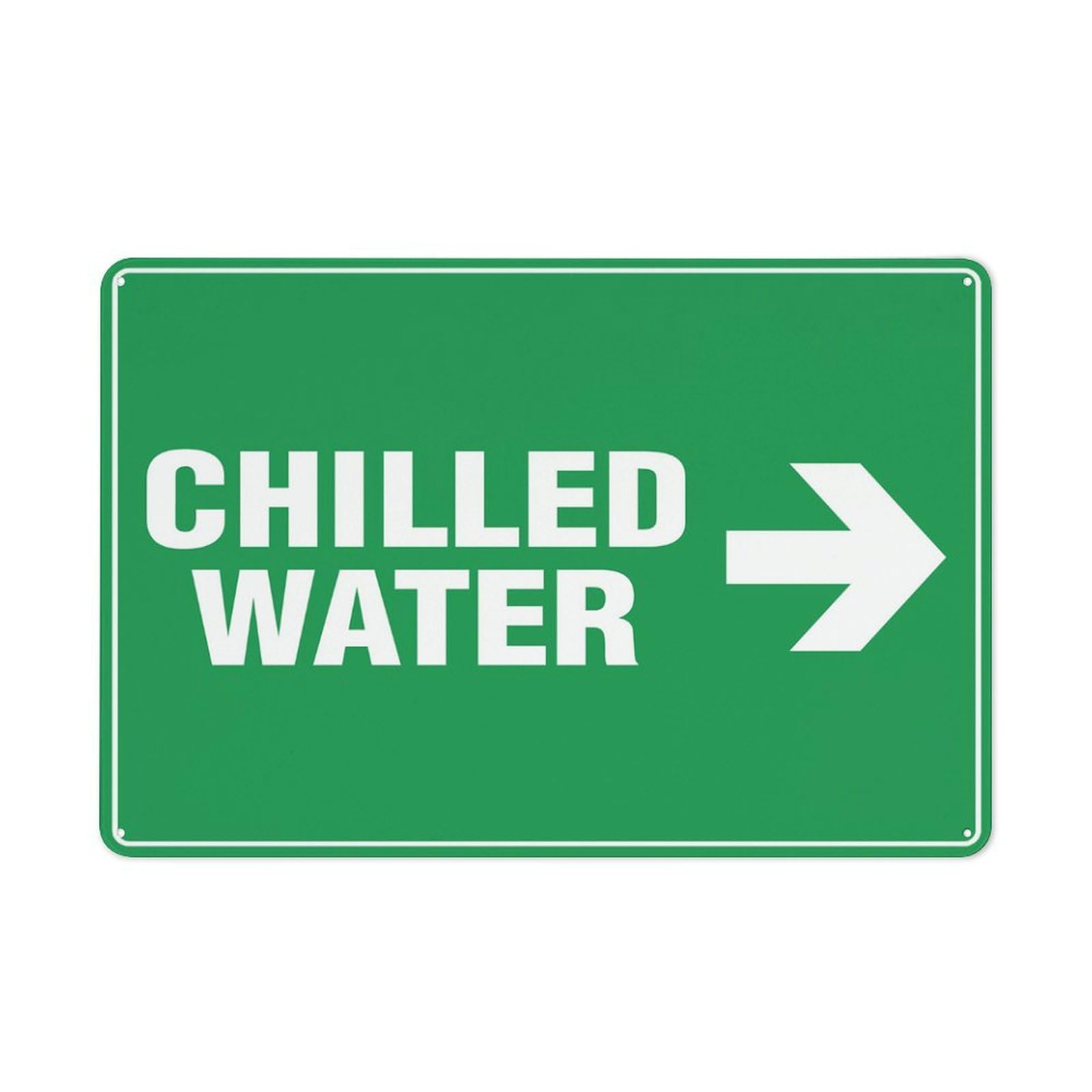 Chilled Water (Arrow Right) Sign Outdoor Signs Aluminum 12X8 Inch Uv Ink Printed For House And Business