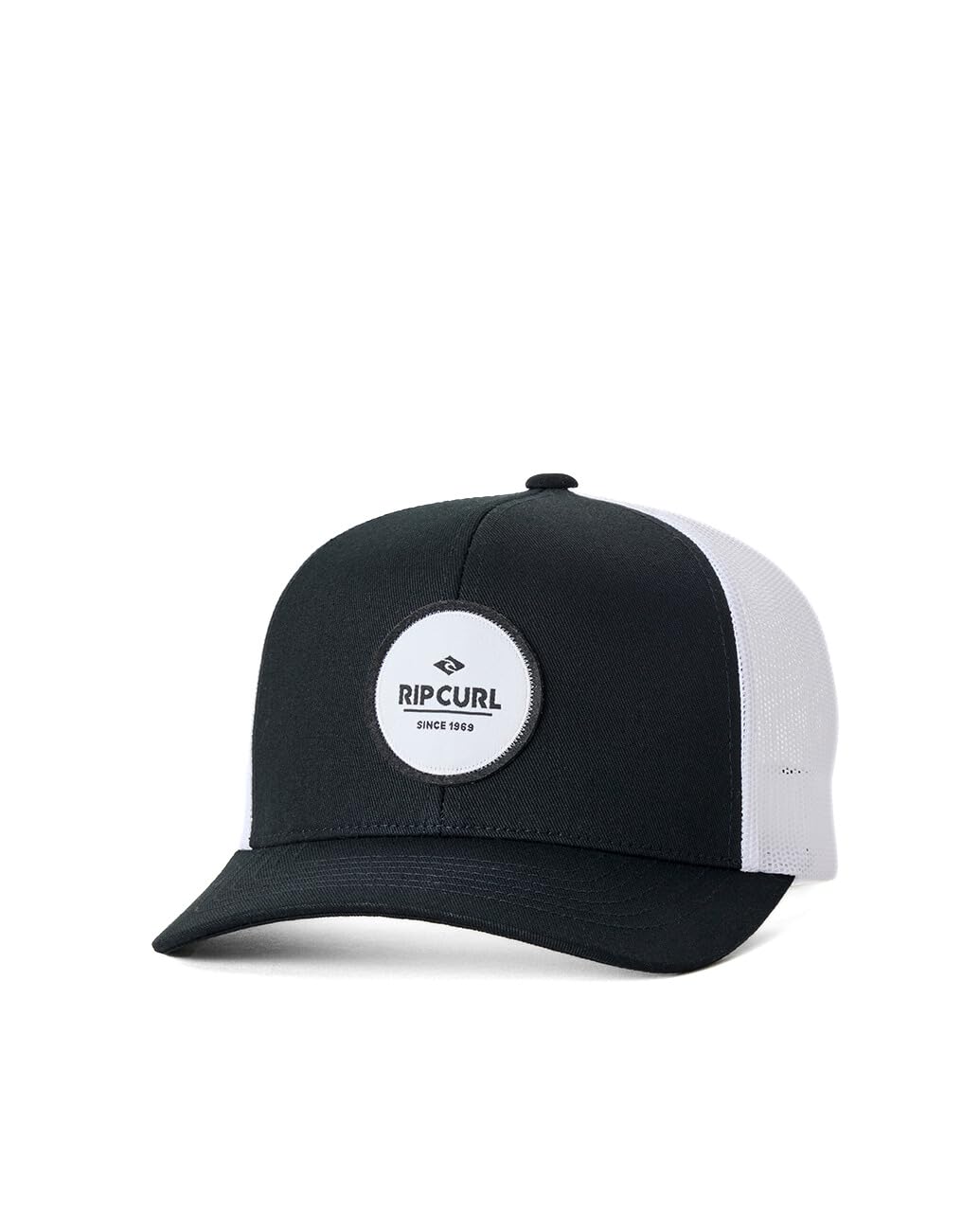 Rip Curl Curve Peak, Structured Trucker Hat, Mesh Snapback Baseball Cap for Men, Adjustable, Black/White 261, One Size