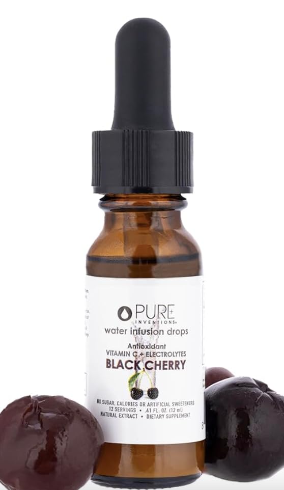 Image of Pure Inventions - Water Enhancer Drops - Delicious, Refreshing Sugar-Free Electrolyte Drops, Antioxidant Vitamin C Support, Zero Calories, No Artificial Sweeteners, Black Cherry, 60 Servings