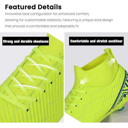 brooman Men Firm Ground Soccer Cleats Big Kids Youth Outdoor Football Shoes3