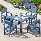 SERWALL HDPE Outdoor Dining Table and Chairs Set for 4