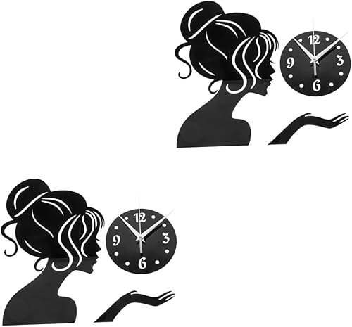 IMIKEYA Reloj de pared de espejo para niñas, reloj de barrido silencioso, moderno, decoración de pared, sin marco, para dormitorio, habitación,