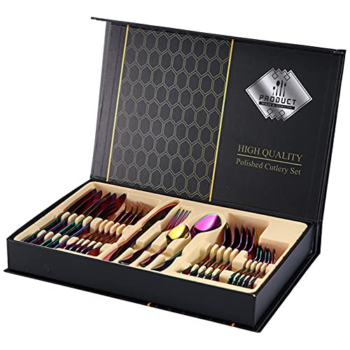 24pcs Western Steak K nife Spoon Gift Box Set Stainless Steel Tableware Set