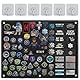 Vyanveo 60x45cm Klettwand Patchwand Klett Schwarz Klettwandfläche Patches,Taktische Patch-Display-Tafel Mit 6 Stück Haken für Militär-Patch-Aufhängung