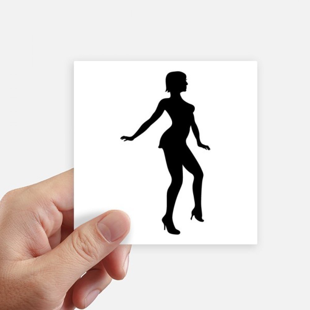 Autocollants femme danse silhouette carrée DIYthinker de 10cm pour mur et PC x8