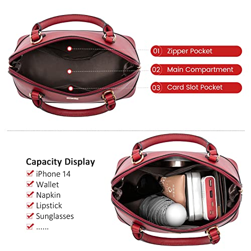 Image of LOVEVOOK Purse for Women Crossbody Bags Classic Double Zip Top Handle Dome Satchel Bag