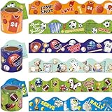 Ceiba Tree Sports Bulletin Board Borders Trims 3 Rolls 2.25 in X 36ft Football Baseball Basketball Soccer Tennis Volleyball Sport Balls Classroom School Decor Decorations Teacher Supplies
