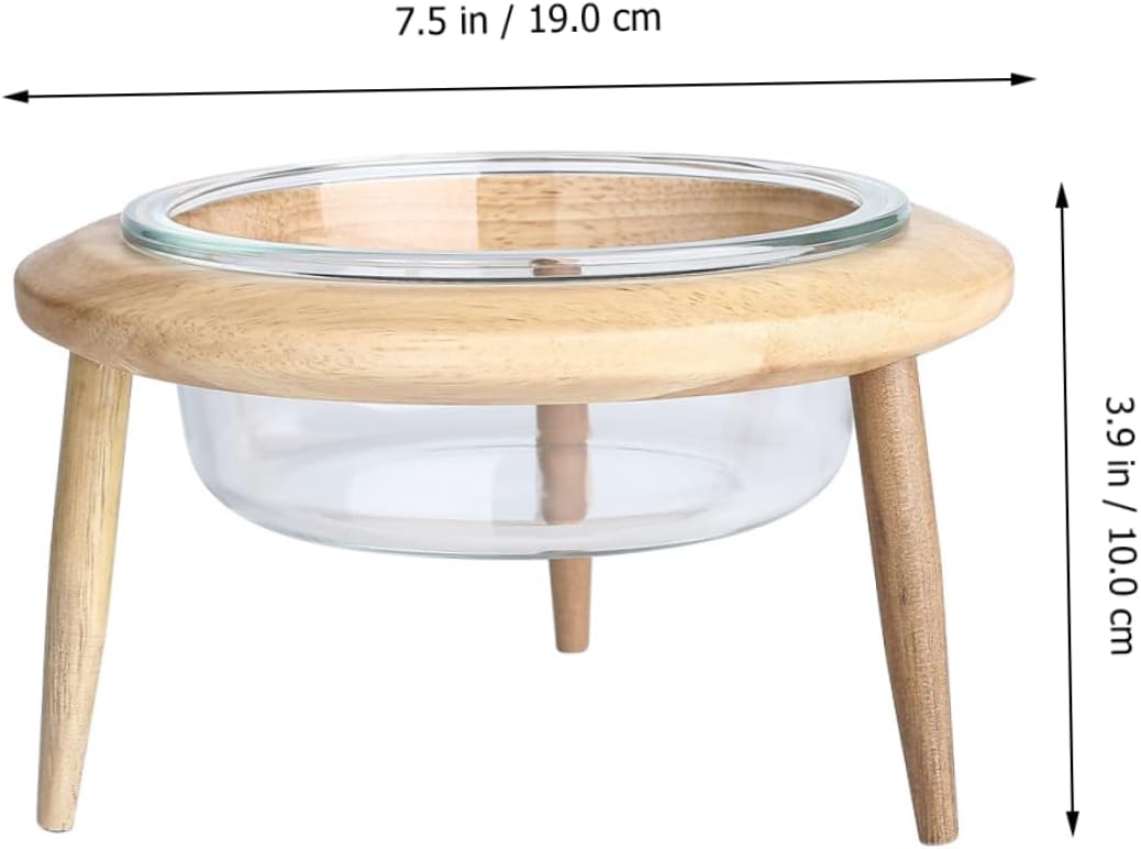 Milisten 1Set Household Pet Glass Bowl Feeder with Stand for Cats and Dogs Easy to Water and Food Dish
