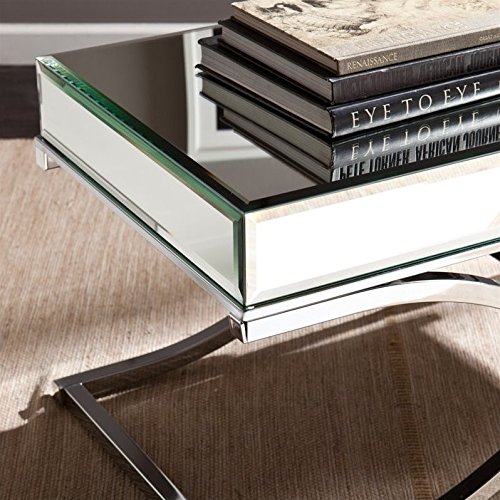 Sei Furniture Ava Mirrored Coffee Table, Chrome #TOP1