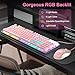 Gaming Keyboard and Mouse Combo, MageGee K1 RGB LED Backlit Keyboards with 104 Key Computer Gaming Keyboard for PC/Laptop (Pink)