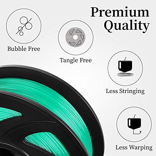 Image of Ender 1.75mm PETG 3D Printer Filament-1KG Spool(2.2lbs), Diameter Accuracy + /- 0.03mm,Smooth Printing Filament, P-PETG-1kg-Glowing Green