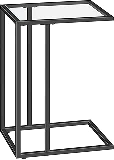 12 Living Room Side Table Ideas for Useful Stylish Accents 24 HOOBRO C Shaped End Table, Tempered Glass Snack Side Table with Metal Fr...