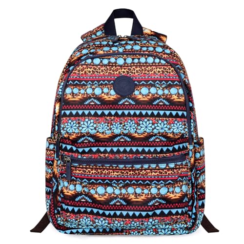 Montana West Backpack for Women Western Travel Backpack Purse Casual Daypack for Laptop College, Turquoise Leopard, Medium, Daypack Backpacks