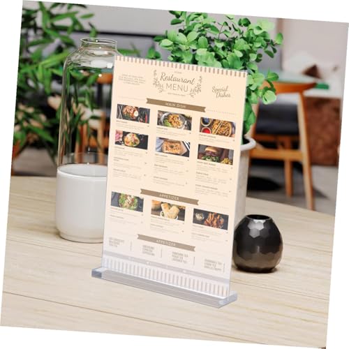 Support de table transparent rigide lot de 3 pièces pour affichage de menu - 5