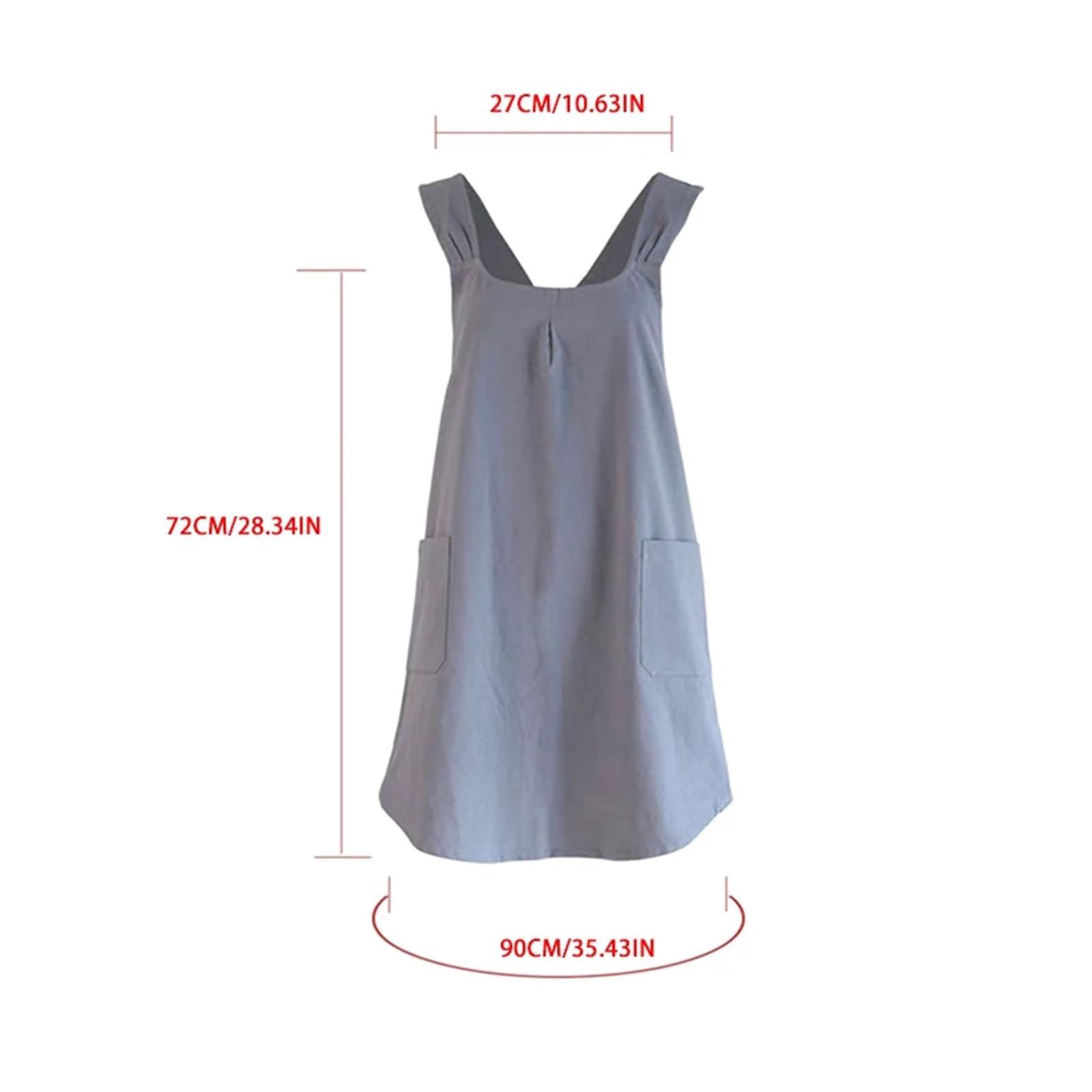 Delantales cruzados for mujer, delantal tipo blusón con bolsillos, bonito vestido de jardinería, delantales for