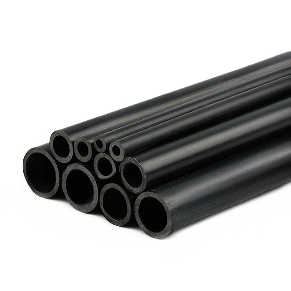 3 Stück schwarze PVC-Rohre, Länge 50 cm Innendurchmesser, 6 mm Außendurchmesser, 9 mm Aquarium-Rohrverschraubungen, Adapter, Gartenbewässerung, Bewässerung, DIY