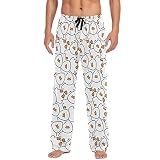 JUNZAN Funny Funny Duck White Pajama Pants for Men Pj Pants Mens Pajama Bottoms XXL