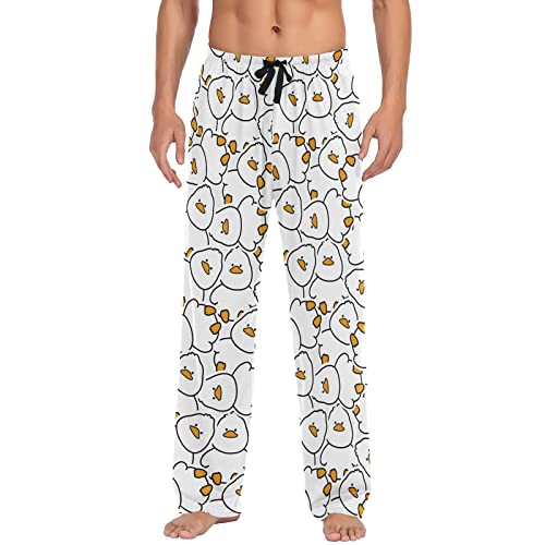 Junzan Funny Funny Duck White Pajama Pants For Men Pj Pants Mens Pajama Bottoms Xxl #TOP13