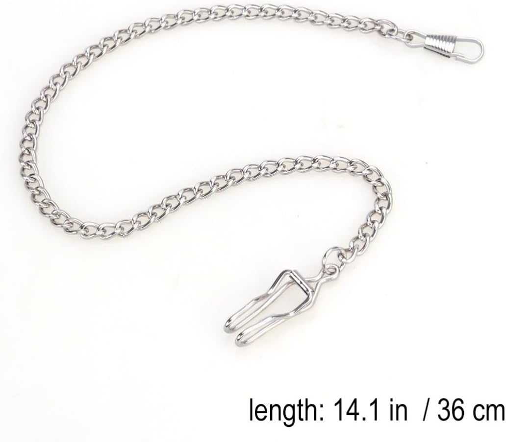 MAGICLULU Classic Pocket Watch Chain Heavy Duty Silver Plated for Users