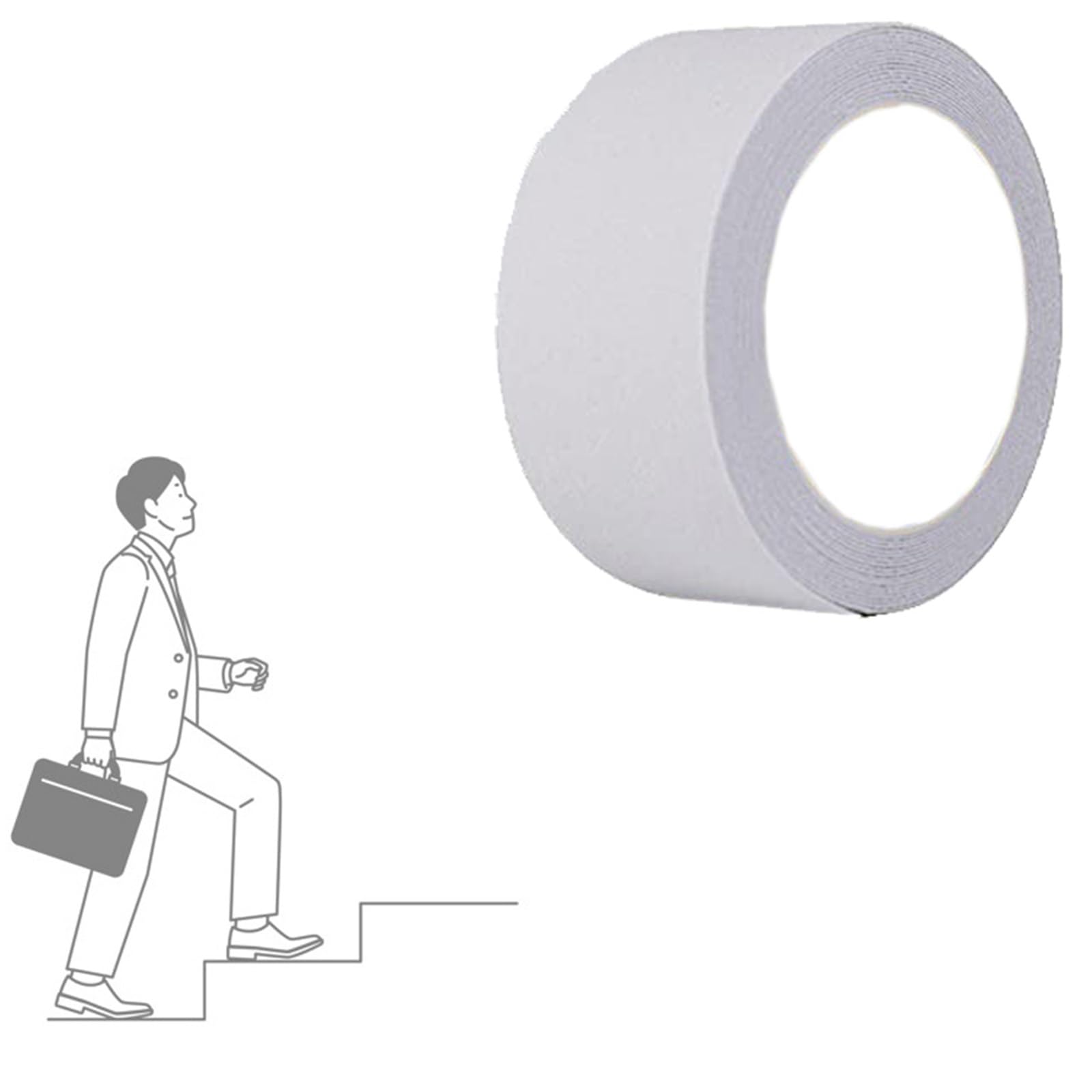 Genérico cinta escaleras Cinta Antideslizante Para Escalones De Escalera, De 5, 15, 30, 45 Y 50 M De Largo, Para Exteriores, Despegable Y Adhesiva, Ideal Para(L W 45m x 100mm)