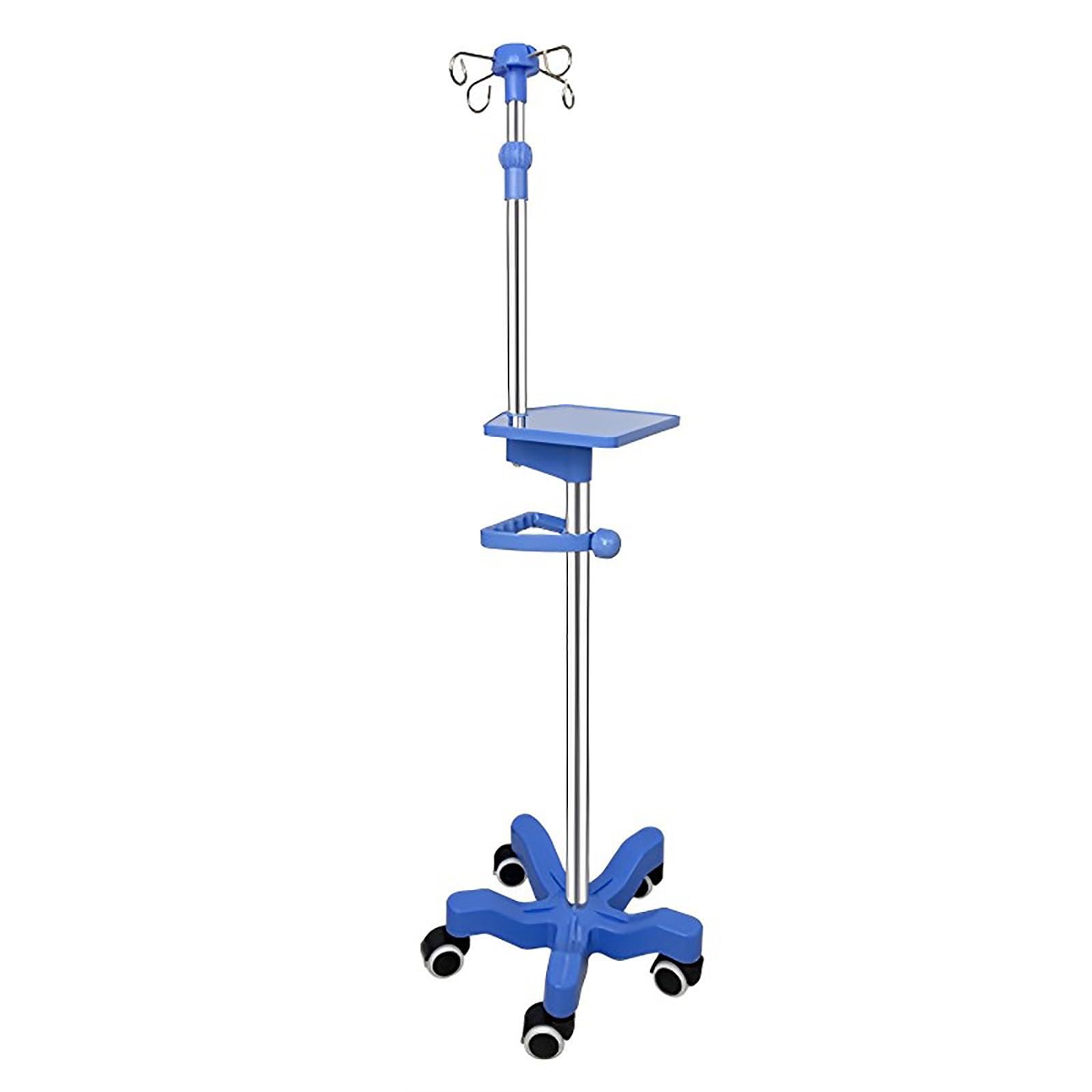 Soporte Portátil para Poste Intravenoso de Acero Inoxidable con Gancho de 4 Direcciones, Ajustable, para Hospitales, Atención Domiciliaria (Size : Pump Plate+Handle)