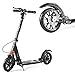 Trottinette Pliable Bars Scooter, Scooter adulte, Scooter Roues, Coup de pied coup de pied pliant adulte avec barre de poignée réglable, double suspension avec Handlebrake, Grand Pu Roue, 100 kg de ch