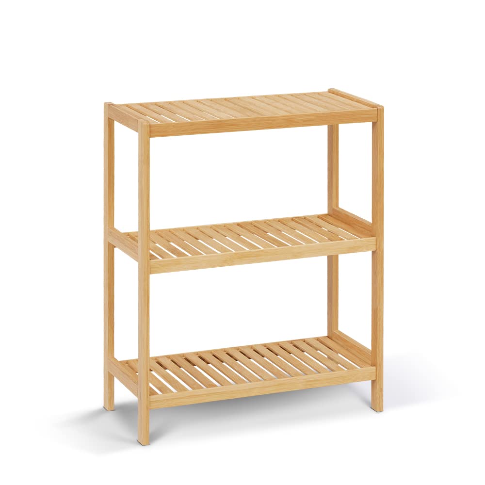★送料無料★ 大人気！ フリーチェスト NEW (BE/BK/WAL) 3色 Amazon.com: HLXZN 3-Tier Bamboo Freestanding Shelf Unit