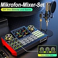 TENLAMP G9 Podcast-Equipment, Audio-Interface mit Soundeffekten, 3,5mm Kondensatormikrofon-Set, Tischstativ, Hall-Regler, Stimmenverzerrer, Rauschunterdrückung, Monitoring, für PC, Handy, Streaming – Ansicht 2