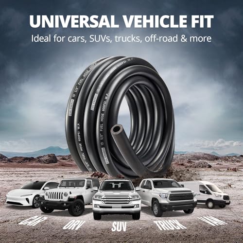 EVIL ENERGY 10AN 5/8 Fuel Line Kit 20FT, CPE Rubber 5/8 Fuel Hose with Push On Fittings and Hose Clamps 20PCS, Black by EVIL ENERGY - Image 6