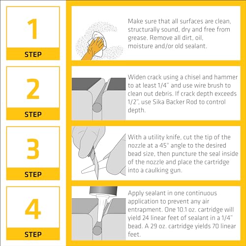 SIKA Sikaflex Self Leveling Sealant, Gray, Polyurethane, 29 fl oz, Waterproof, Self-Leveling for Sealing Horizontal Expansion Joints in Concrete by SIKA - Image 4