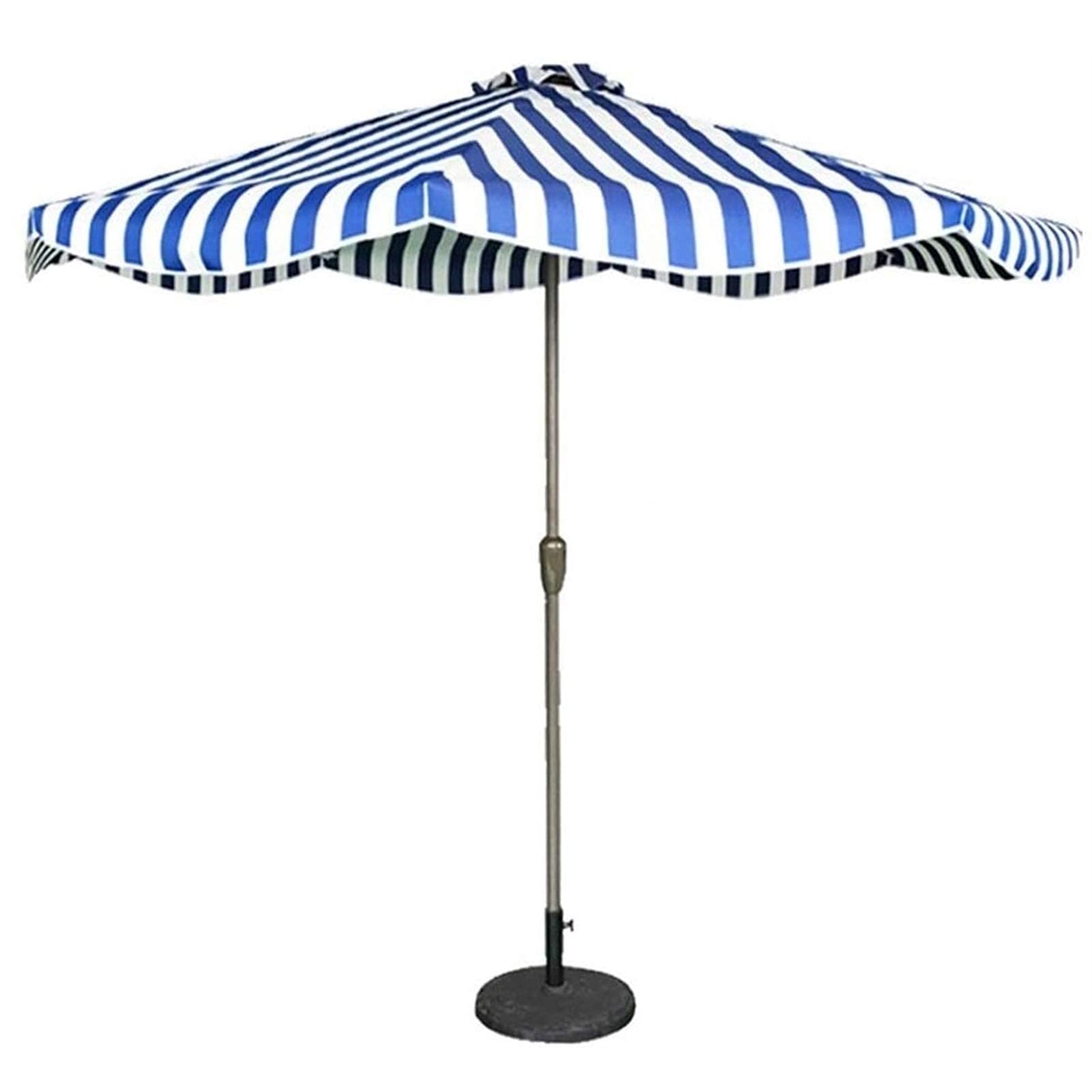 HCZKIUJY Outdoor Garden Parasols 9Ft/2.7M Outdoor Parasol Patio Striped Umbrella, For Garden, Deck, Backyard And Pool, Sunscreen, 5 Colors (A Yellow and White Striped)