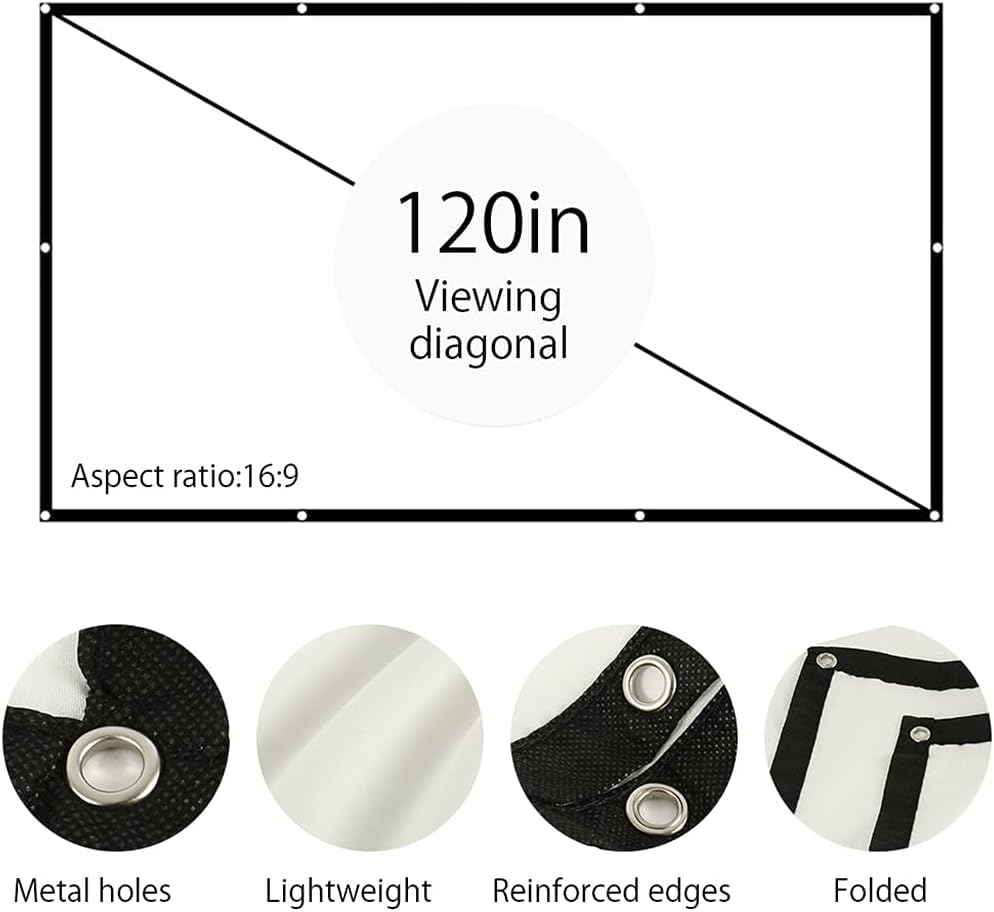 Pantalla de proyección para proyector 100/120 pulgadas 16:9 miniatura 2