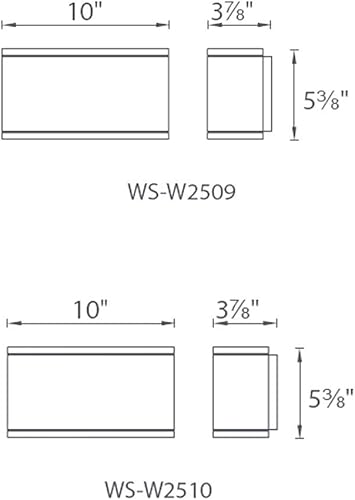 Miniatura 7 de WAC Lighting WS-W2509-GH Rubix - Lámpara de pared rectangular LED para exteriores, talla única, blanco/grafito
