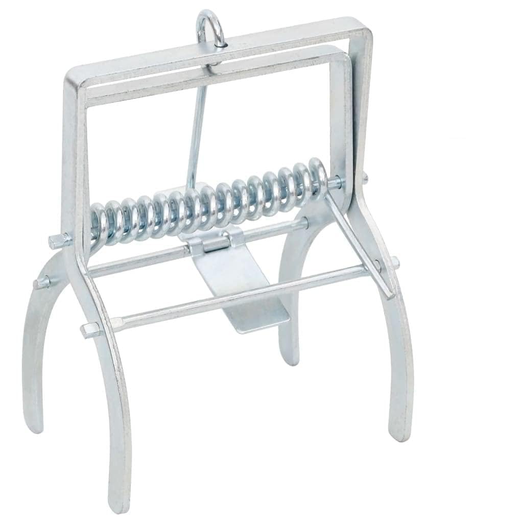 Maulwurffallen 4er Set silbern verzinkter Stahl 6 x 12 x 14 cm, Lebendfalle für Garten und Rasen, mechanische Auslöse Falle zum Schutz vor Maulwürfen
