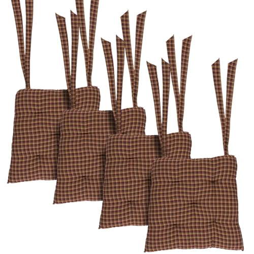 VHC Brands Patriotic Patch Square Kitchen Table Decor, Plaid Chair
