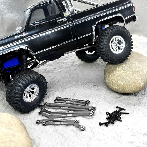 Traxxas 1/18 TRX4M K10 F-150 Aluminum Linkage 4 Links Set High Clearance Upgrade Parts for RC Crawler Car (Titanium)