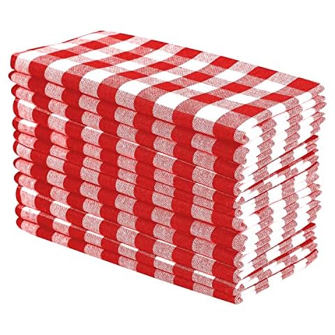 Pack of 12 Cotton Gingham Check Napkins Cover