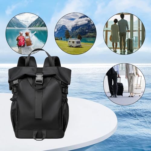 Roll Top Backpack Carrying Bag Waterproof Multifunctional Men Casual Backpack4