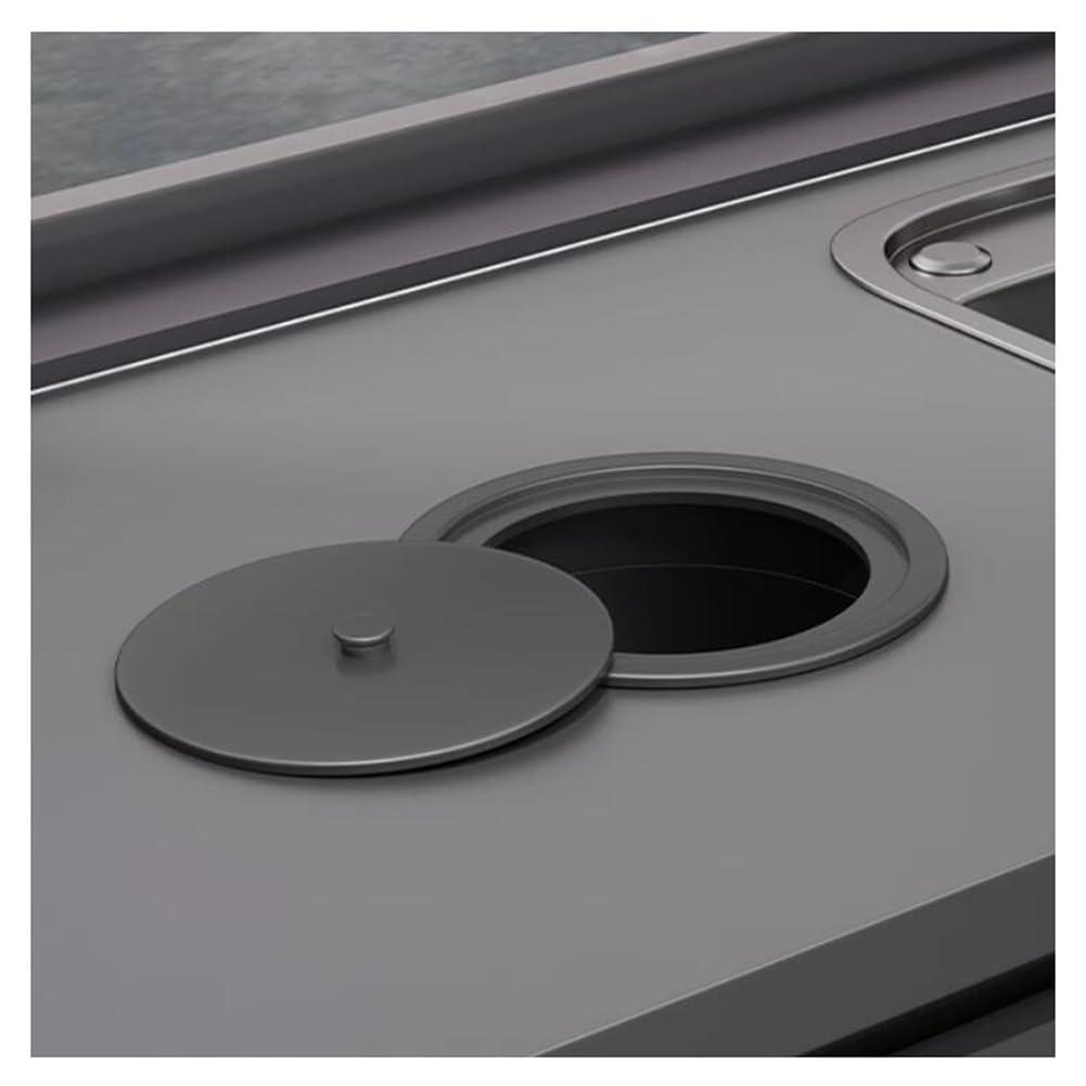 Recessed Trash Can Lid, Countertop Waste Chute,Swing Trash Can Lid,Round Recessed Counter Top Cover,Brushed Surface
